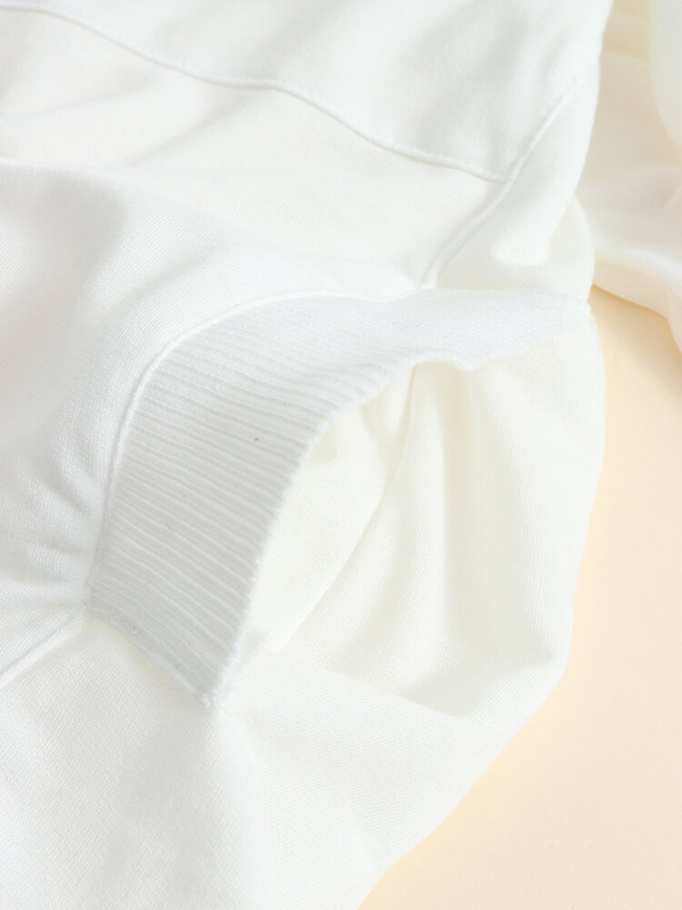 
	Solid Color Long Sleeve Button Loose Pocket Women Hoodie