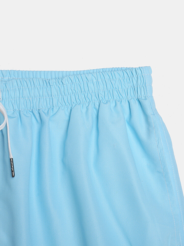 
	Mens Geo Print Patchwork Quick Dry Holiday Drawstring Swim Trunks