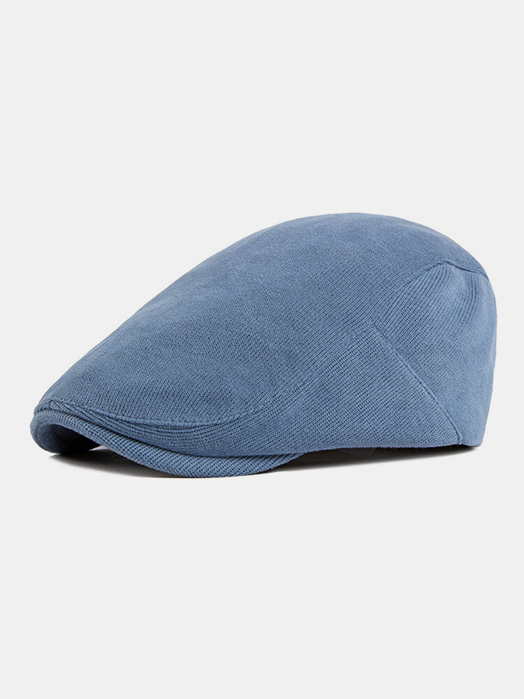 
	Men Cotton Solid Color Outdoor Leisure Wild Forward Hat Flat Cap