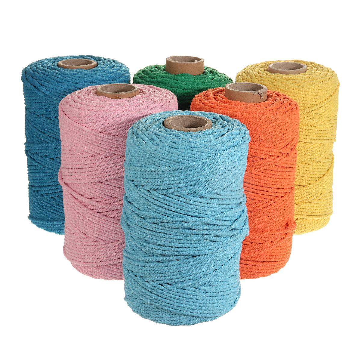 
	1Pc 200mx4mm Color Cotton Rope Cotton Thread Braiding Rope Hand DIY Decorative Rope Tapestry Weaving Rope