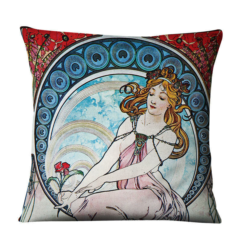 
	1 PC Pillow Case Linen Gallery Muxia Beautiful Girl Pillow Cushion Cover Throw Pillow Cover Home Car Supplies