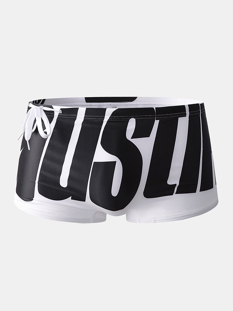 
	Men Character Print Swim Trunks Sport Hot Spring Breathable Stretch Swimwear
