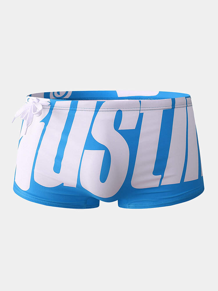 
	Men Character Print Swim Trunks Sport Hot Spring Breathable Stretch Swimwear