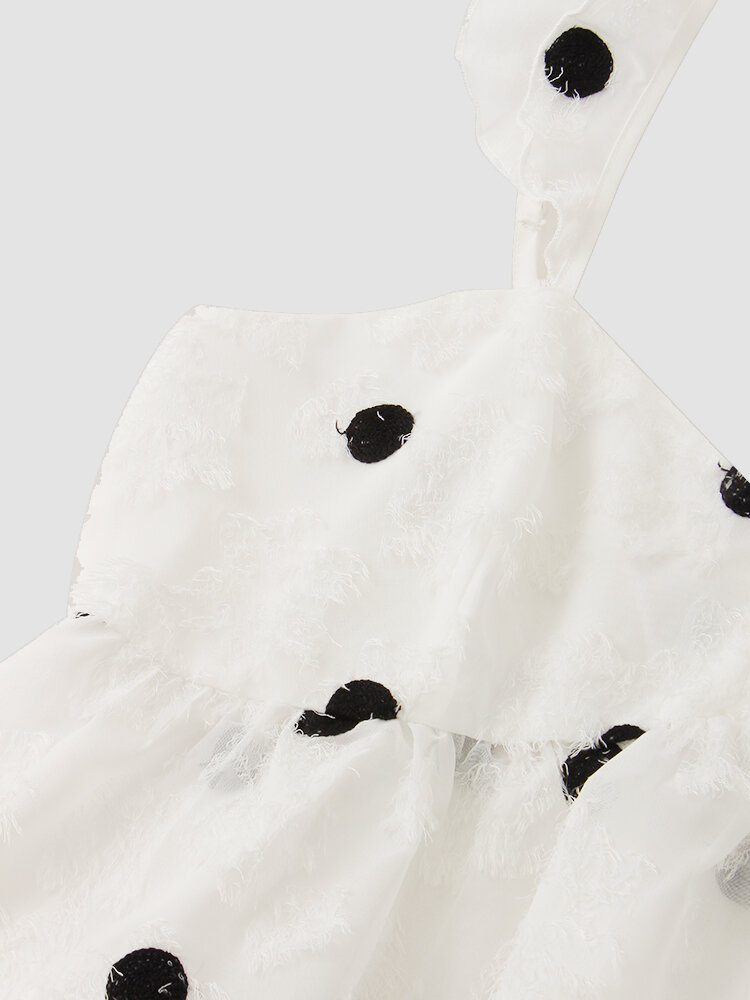 
	Dot Print Open Back Adjustable Strap Sleeveless Tank Top