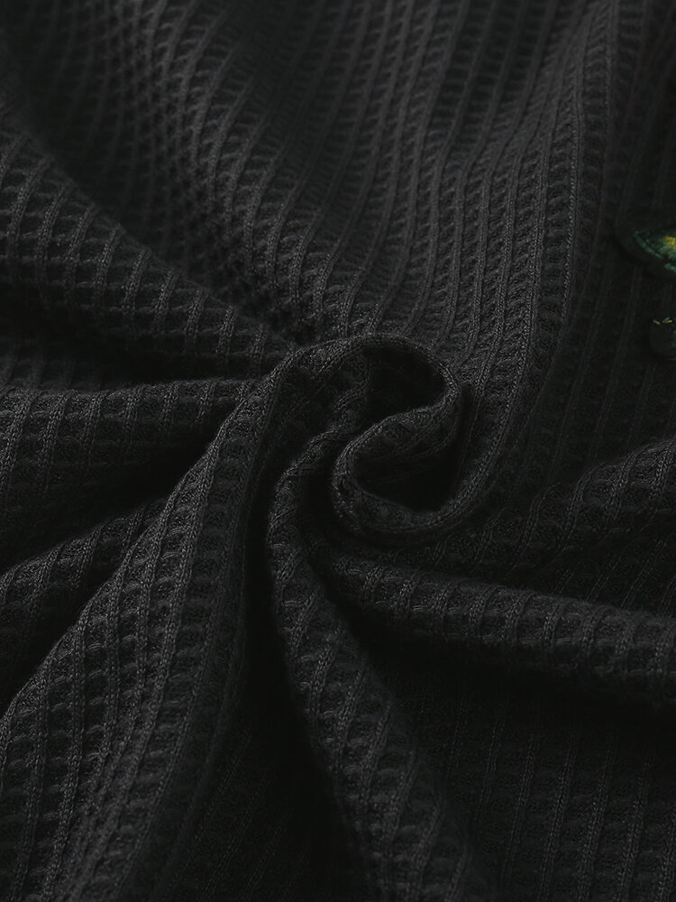 
	Mens Basic Knitted Rose Embroidery Patch Short Sleeve Casual Two Piece Outfits Cozy Loungewear