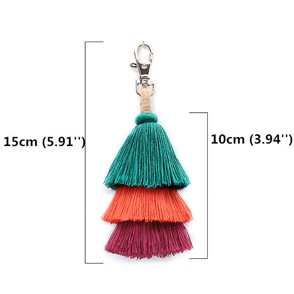 
	Women Bohemian Bag Accessories Tassel Pendant Keychain