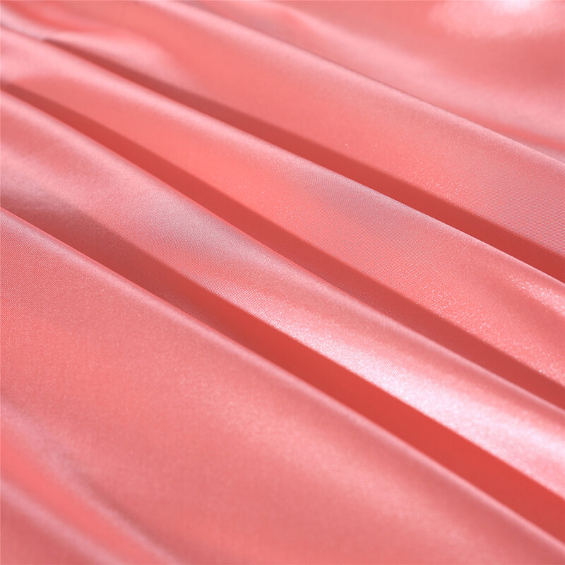 
	Solid Color Silk Like Super Soft Satin Bed Sheet Pillowcase Mattress Cover Bed Sheet Set Deep Pocket Fully Elastic Band Twin Full Queen King