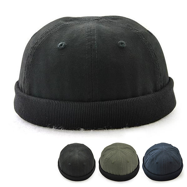 
	Men & Women Women Plus Size Retro Brimless Hat Adjustable Hats For Big Head Rolled Cuff Sailor Cap