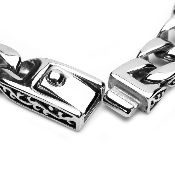 
	Vintage Silver Tone 316L Stainless Steel Bracelet