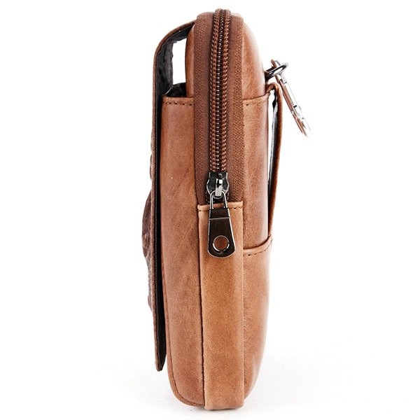 
	Vintage Genuine Leather 6 Inches Outdoor Phone Bag Waist Bag For Men