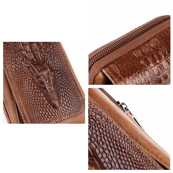 
	Vintage Genuine Leather 6 Inches Outdoor Phone Bag Waist Bag For Men