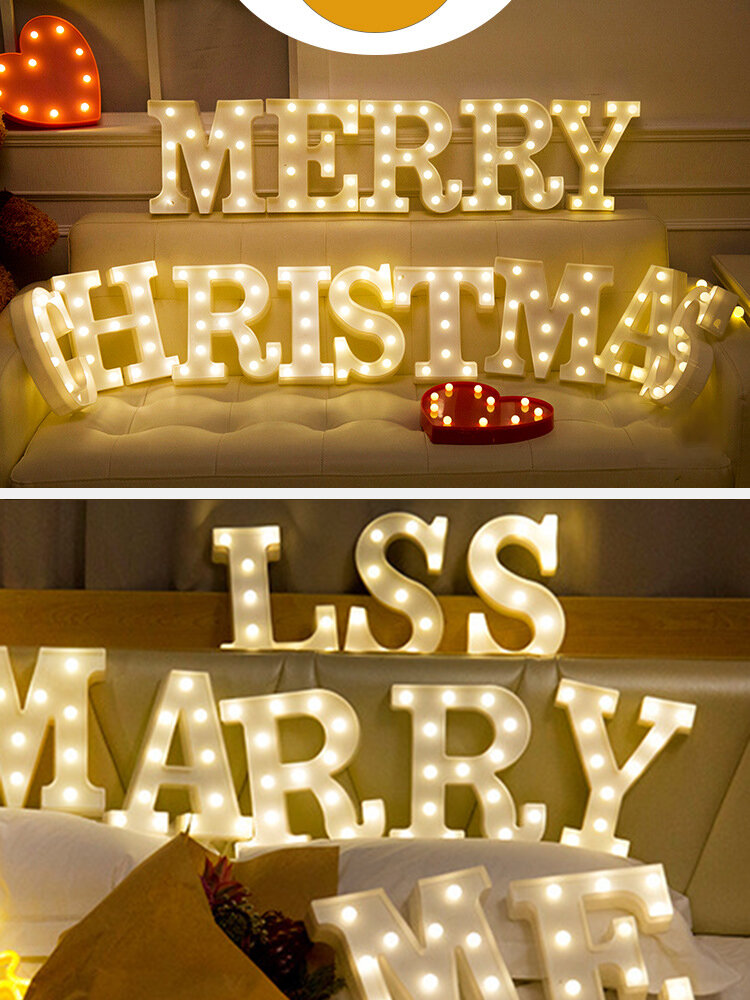 
	LED English Letter And Symbol Pattern Night Light Home Room Proposal Decor Creative Modeling Lights For Bedroom Birthday Party
