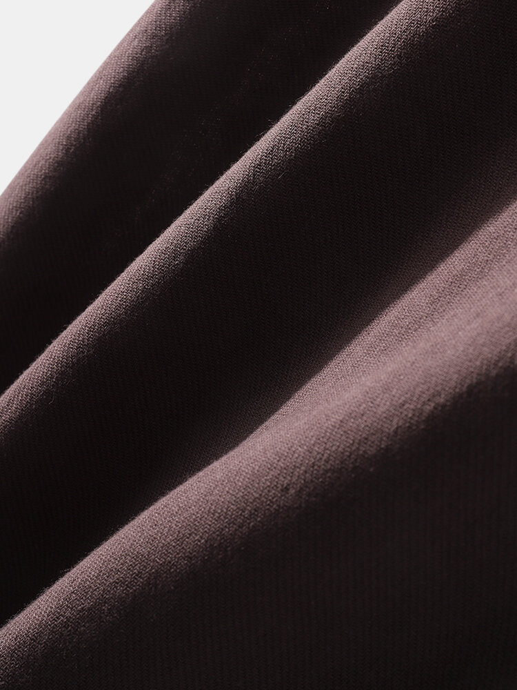 
	Mens 100% Cotton Colorblock Patchwork Loose Chest Pockets Long Sleeve Shirts