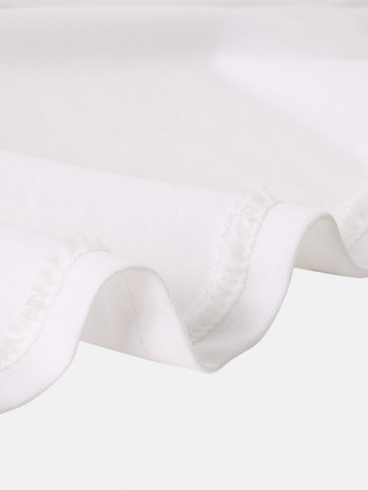 
	Mens HAPPIER Cartoon Bear Pattern Curved Hem Short Sleeve T-Shirt