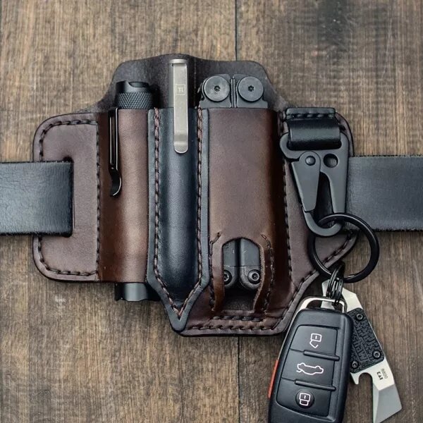 
	Genuine Leather EDC Belt Loop Waist Multitool Sheath