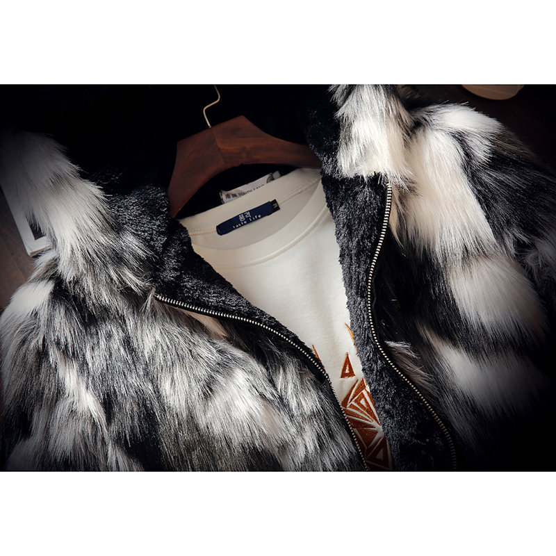 
	Mens Winter Faux Fur Fleece Lined Thickened Warm Hooded Casual Zipper Jacket